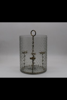 11"H  GLASS HURRICANE WITH TEALIGHT HOLDERS [621855] SHIP PALLET ONLY